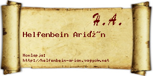 Helfenbein Arián névjegykártya